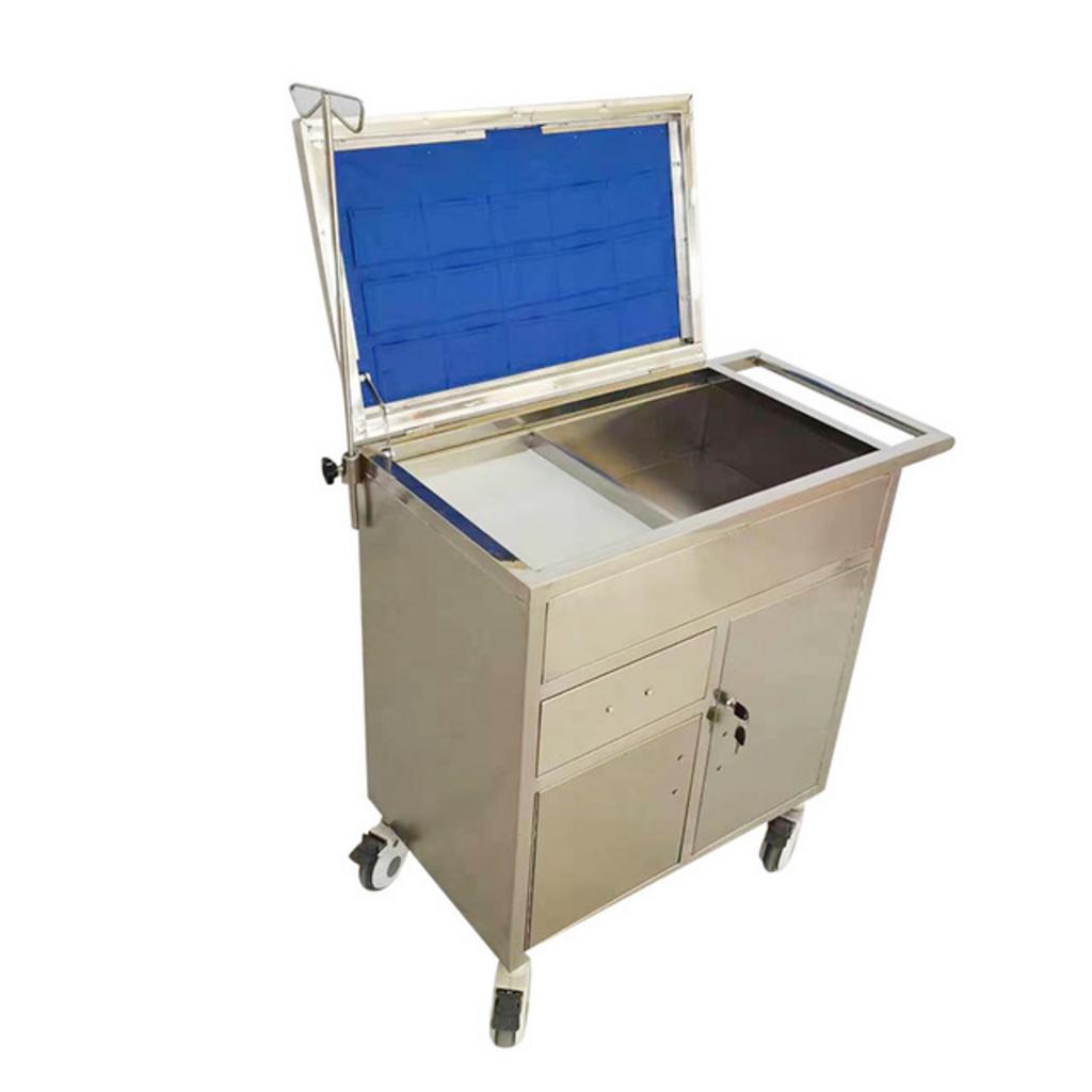 Chi tiết kỹ thuật tủ y tế inox với kích thước chất liệu và bánh xe khóa