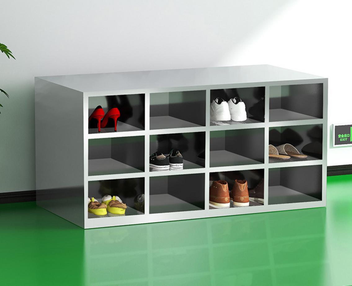Chi tiết thông số kỹ thuật tủ giày inox 12 hộc 1200x600x600mm với bảng thông số minh họa