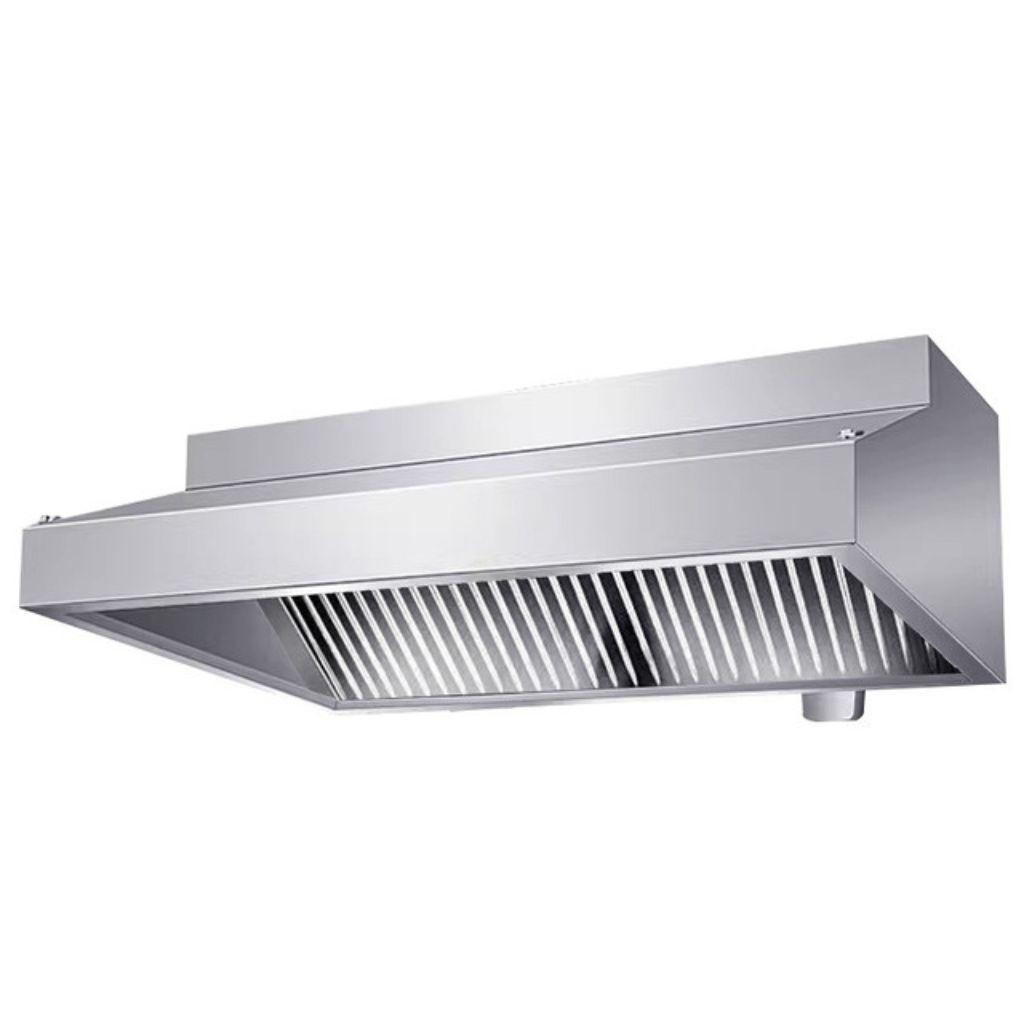Chi tiết tum hút mùi inox 304 với phin lọc mỡ góc mở vệ sinh công nghệ hàn tig và đèn chiếu sáng