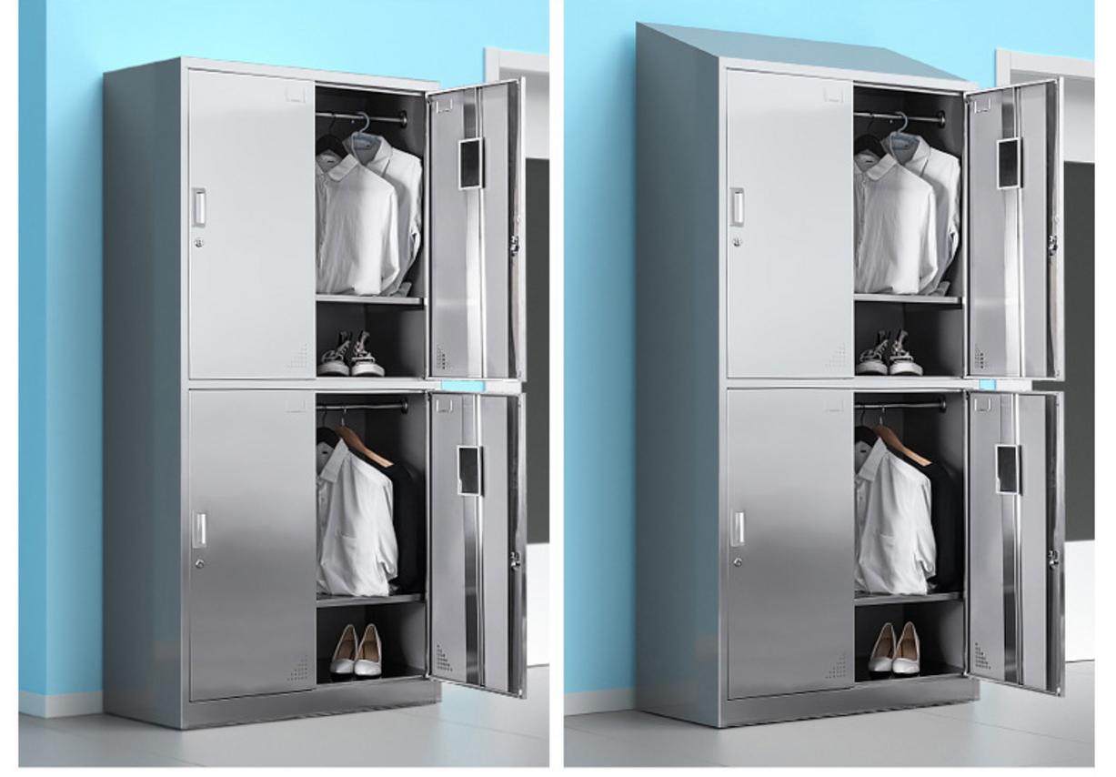 Ưu điểm nổi bật của tủ quần áo inox 4 cửa mái xéo 1800x420x900mm