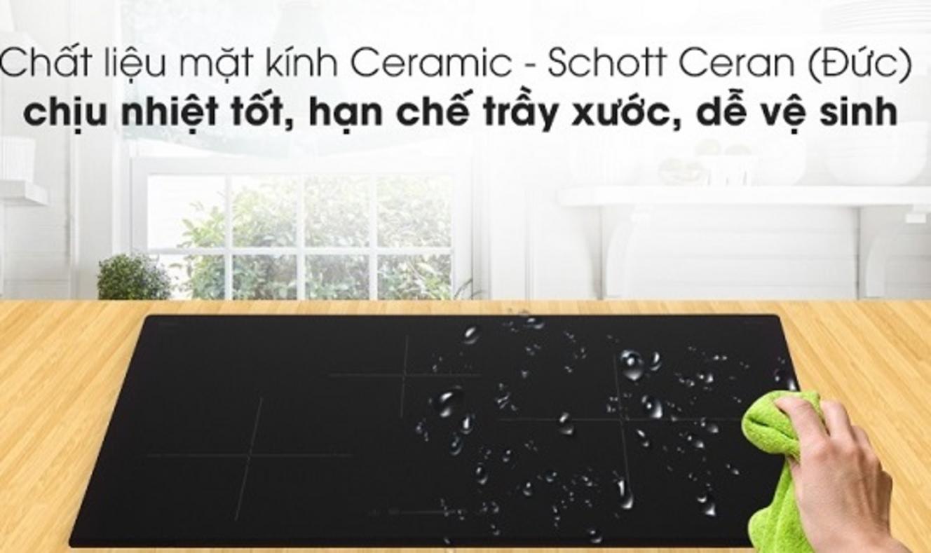 Mặt kính Schott Ceran cao cấp của Bếp từ Hafele 3 vùng nấu HC-I773D