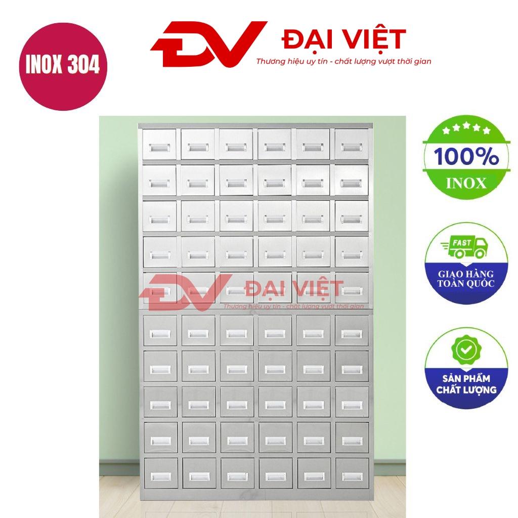 Tủ thuốc đông y inox 60 ngăn 2 cửa 1930x500x1200mm