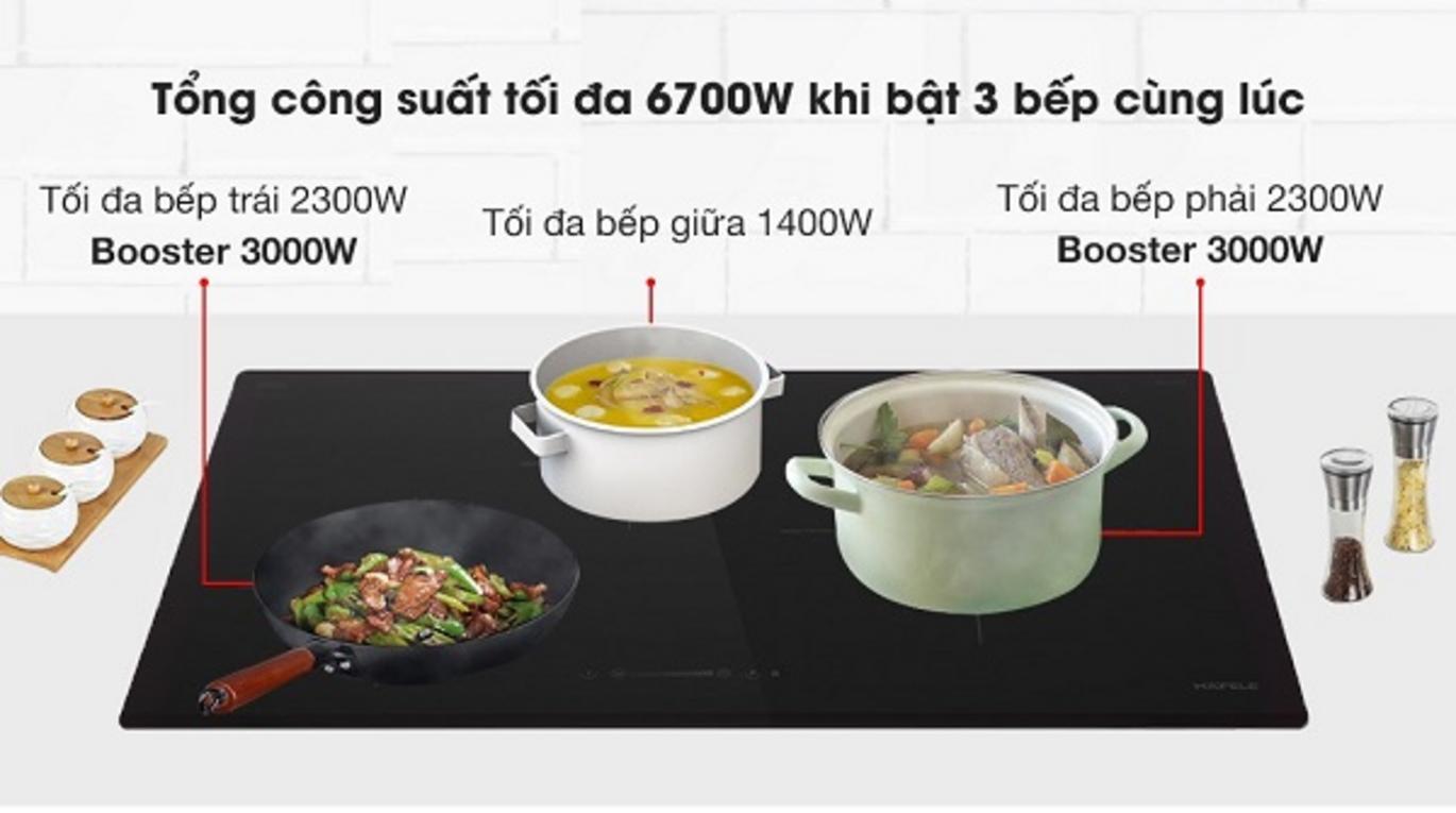 Công suất mạnh với chức năng Booster của Bếp từ Hafele