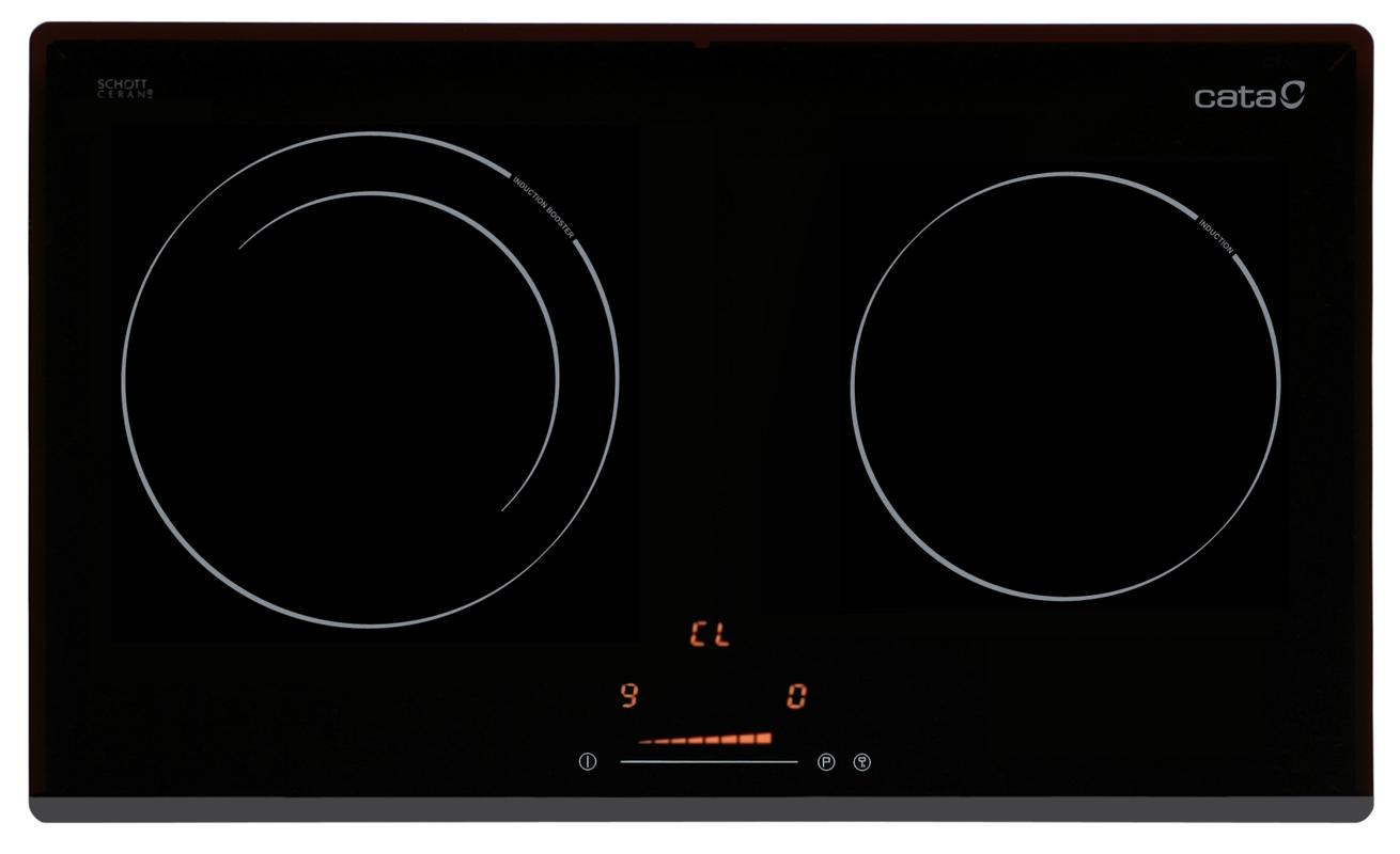 Bếp từ đôi Cata IB 772 lắp âm trên mặt bếp hiện đại màu đen bóng hiển thị bảng điều khiển cảm ứng slider