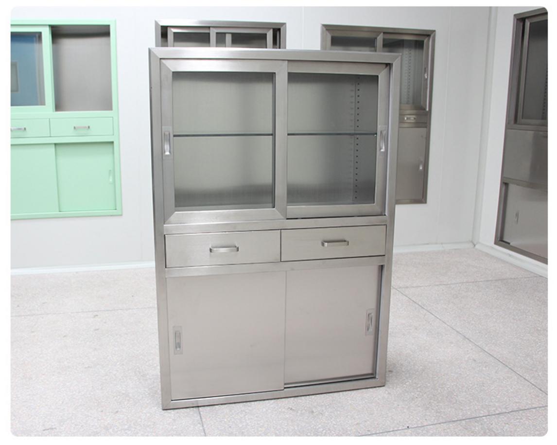 Hình ảnh chi tiết các bộ phận ưu việt của tủ thuốc y tế 4 cửa 2 ngăn kéo