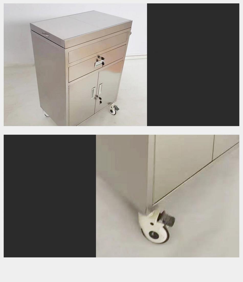 Hình ảnh chi tiết các điểm nổi bật như mối hàn TIG cửa kính bánh xe khóa cửa tủ inox y tế