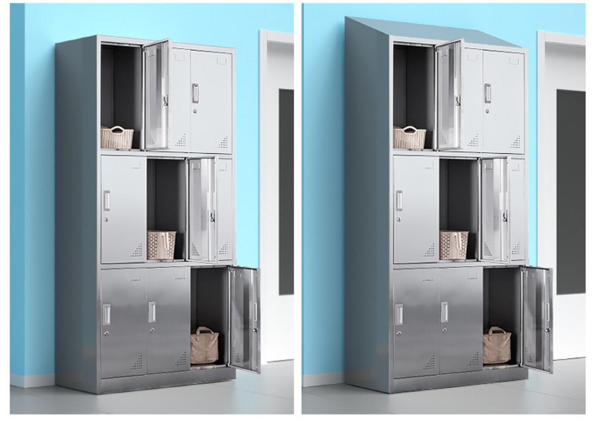 Ưu điểm tủ quần áo inox 9 cửa mái xéo