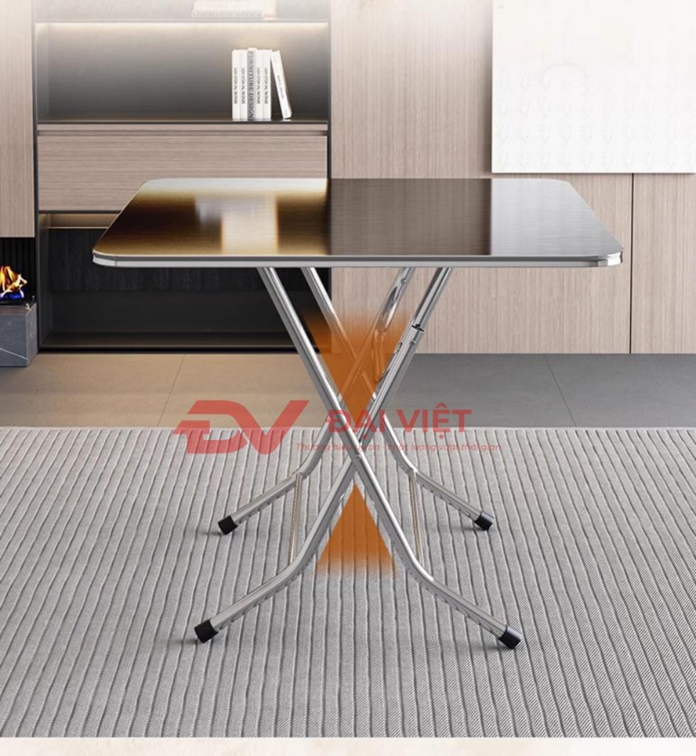 Hình ảnh chi tiết mối hàn TIG và chân bàn inox có cao su chống trượt