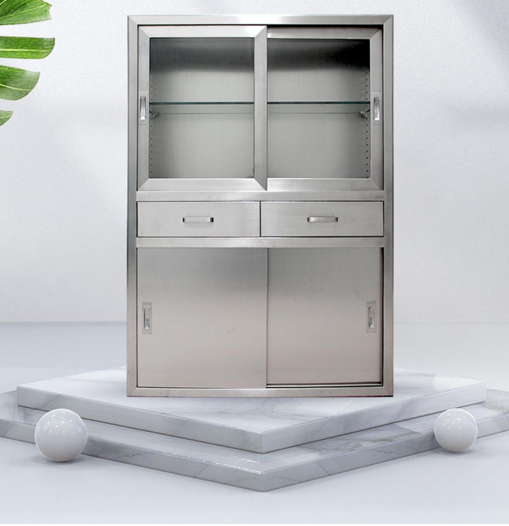 Hình ảnh chi tiết mối hàn TIG và khung inox hộp của tủ thuốc y tế inox