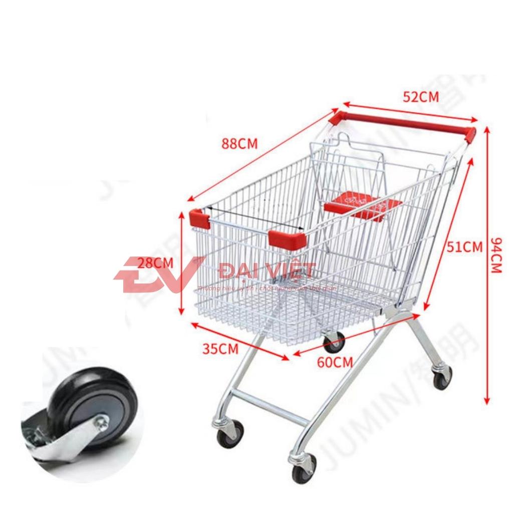 Bánh xe linh hoạt của xe đẩy hàng siêu thị 210L