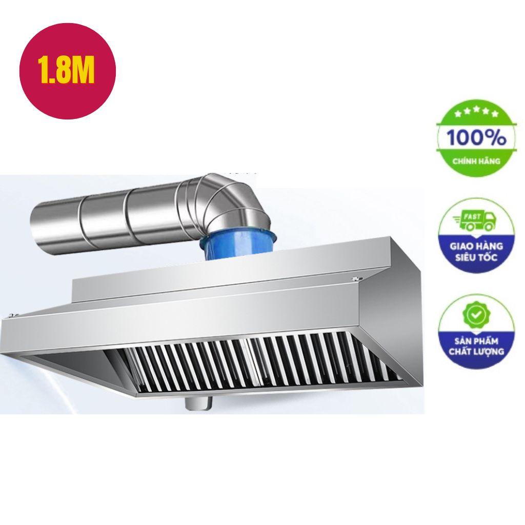 Máy hút mùi bếp công nghiệp làm từ inox 304 sáng bóng với thiết kế công nghiệp hiện đại