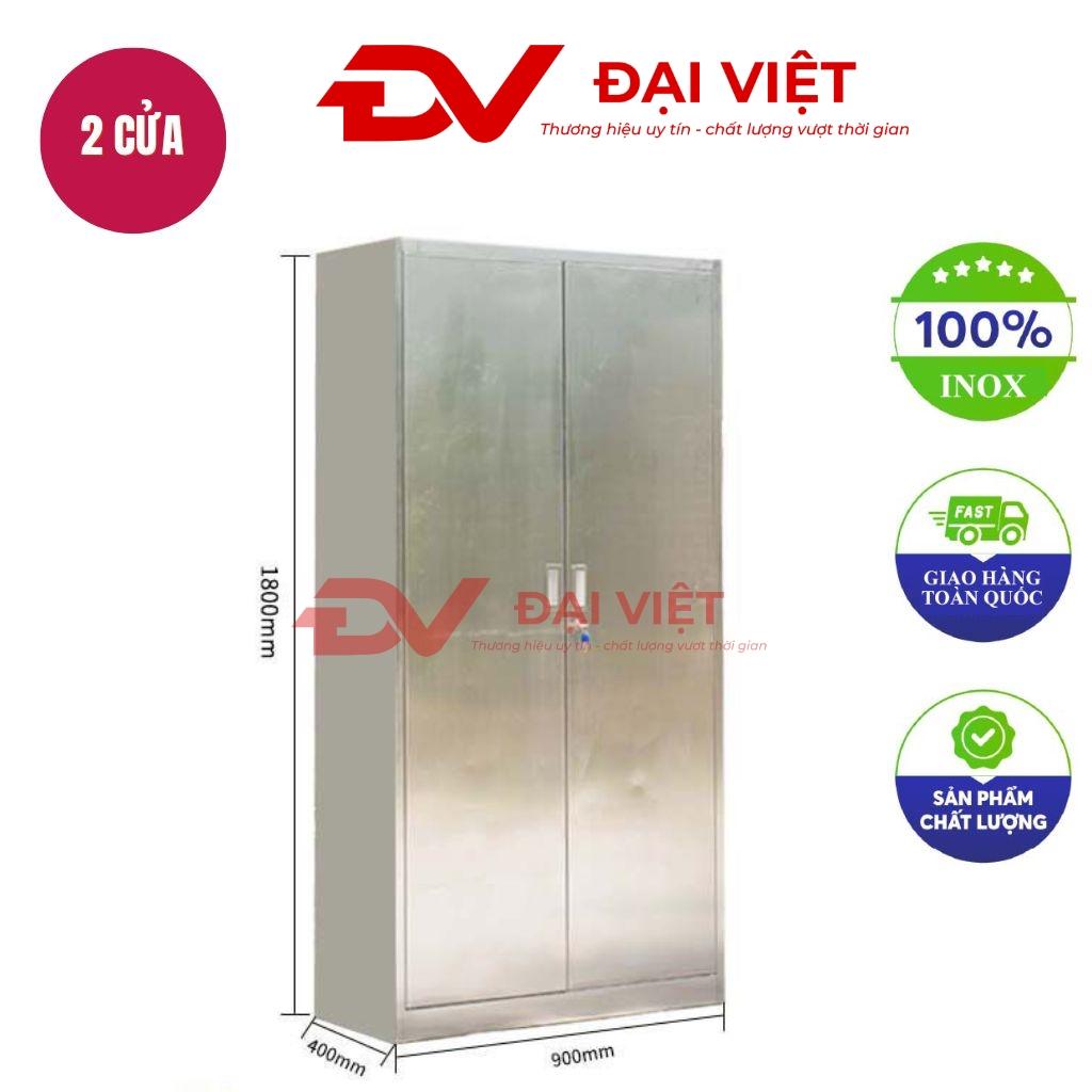 Tủ hồ sơ 2 cửa inox 900x400x1800mm bề mặt sáng bóng thiết kế hiện đại với 2 ổ khóa riêng biệt chân tủ cao su chống trượt
