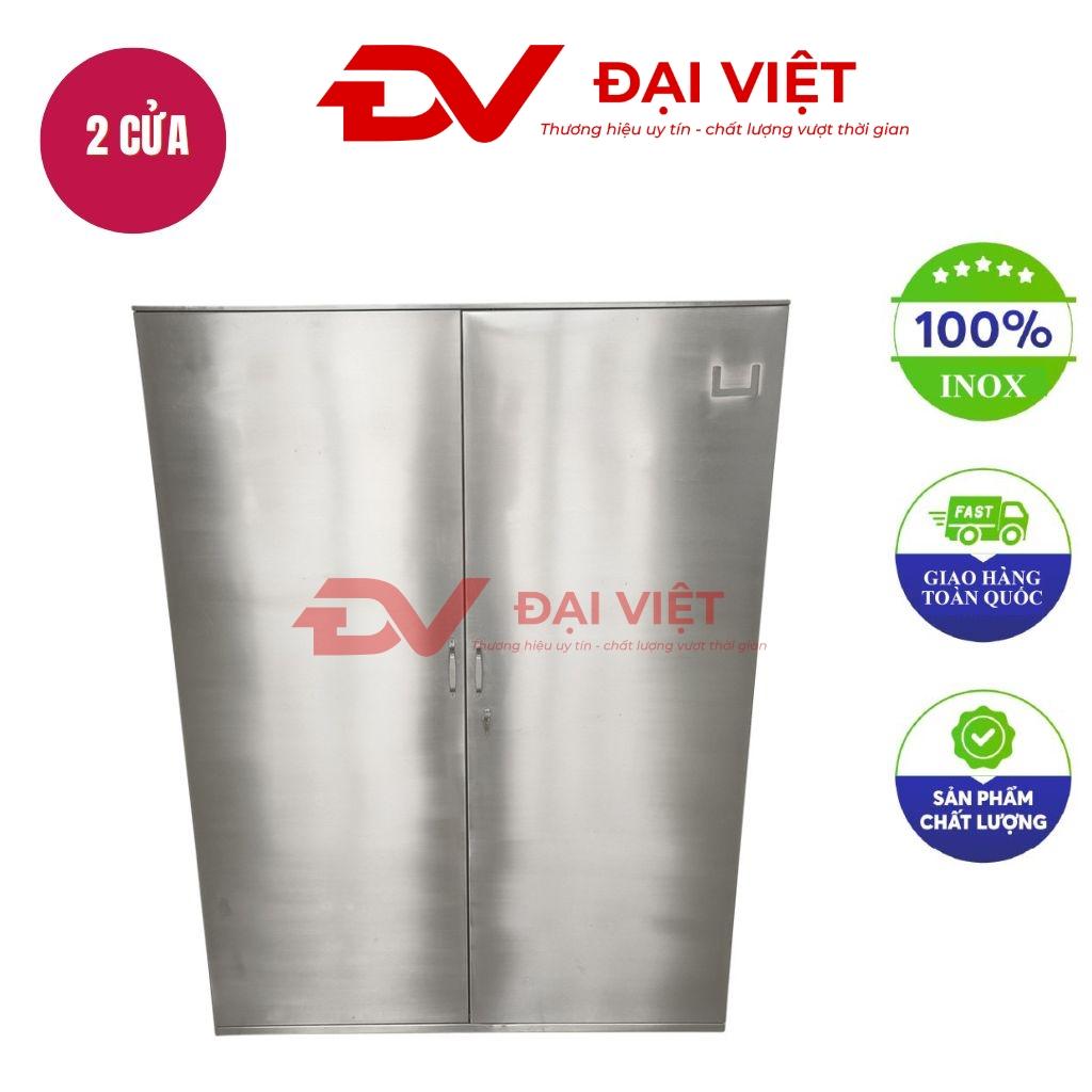 Tủ quần áo inox 2 cửa 1280x650x1775mm với cửa mở mái dốc và chân cao su chống trượt