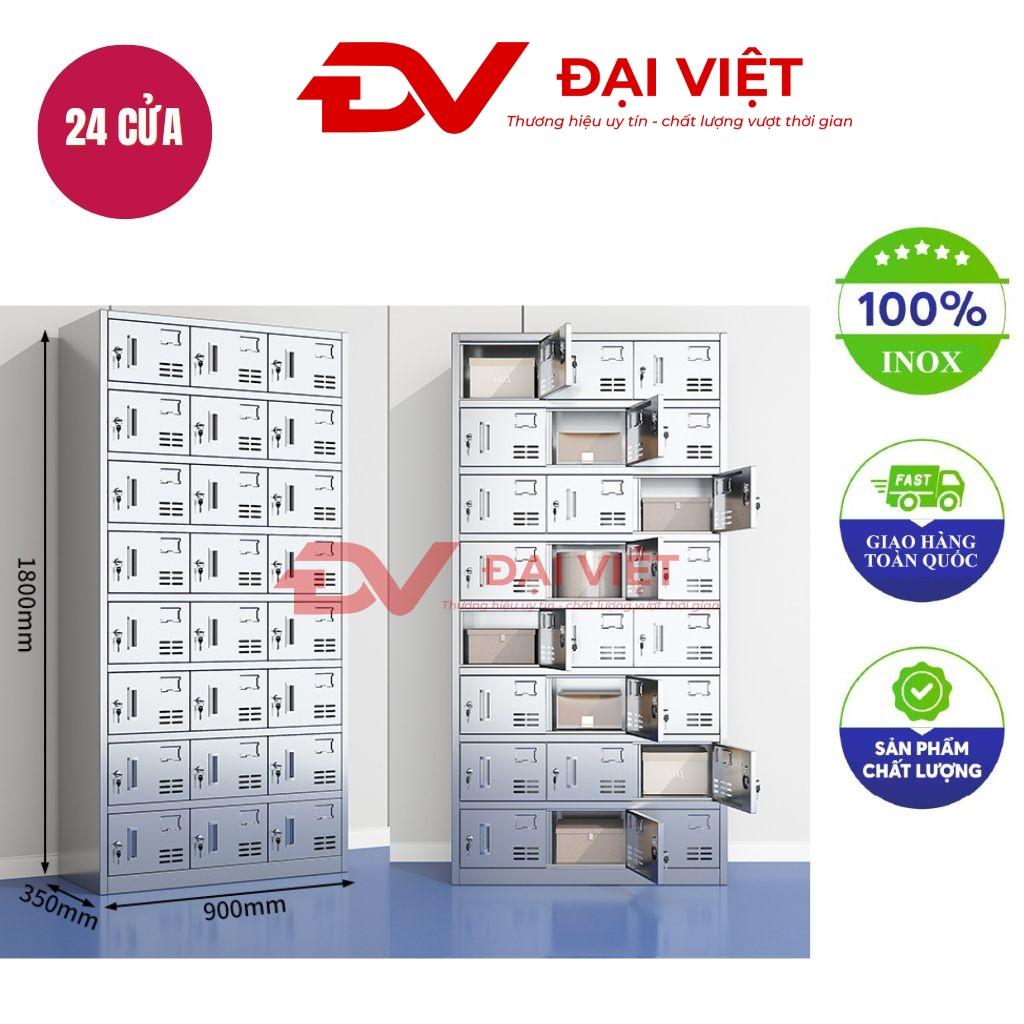 Tủ quần áo inox 24 cửa 1800x350x900mm với thiết kế hiện đại 24 ngăn khóa riêng biệt đặt trong phòng làm việc hoặc gia đình