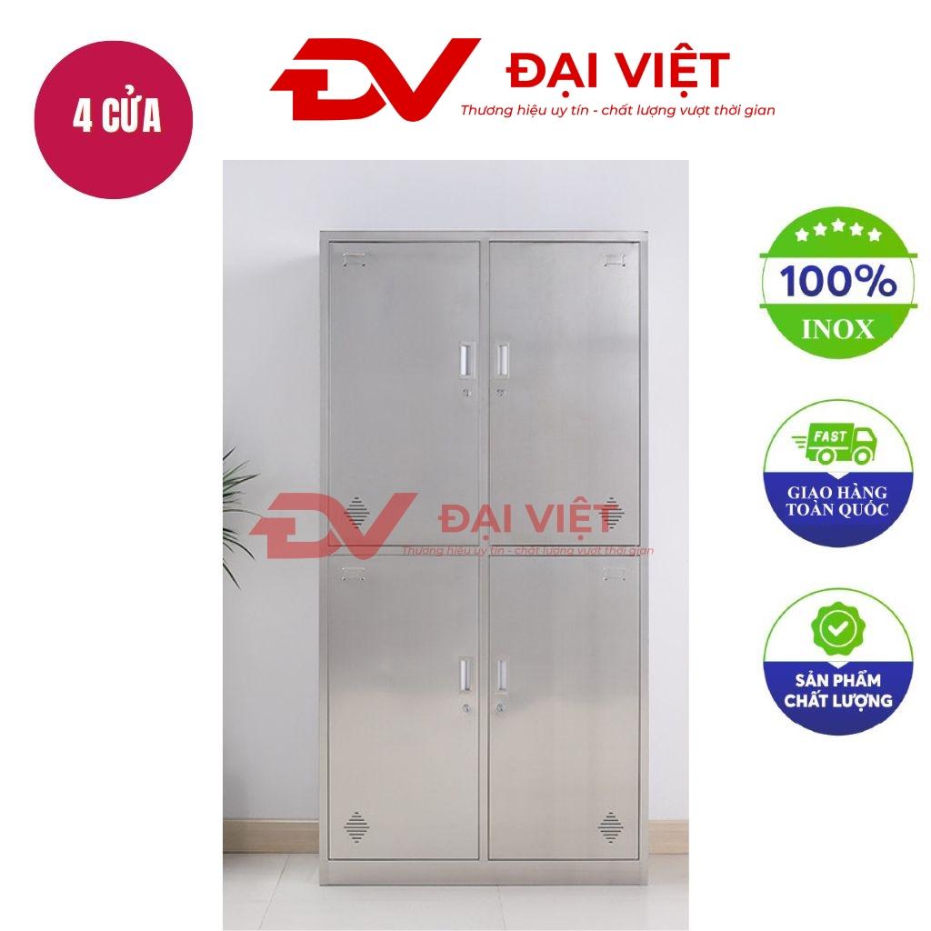 Tủ quần áo inox 4 cửa kích thước 1800x420x900mm chất liệu sáng bóng inox 304 thiết kế hiện đại phù hợp phòng ngủ gia đình Việt Nam