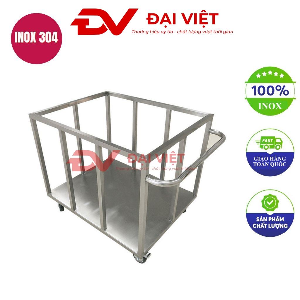 Xe đẩy hàng có lưới bảo vệ 100x800x850mm trong kho bãi công nghiệp