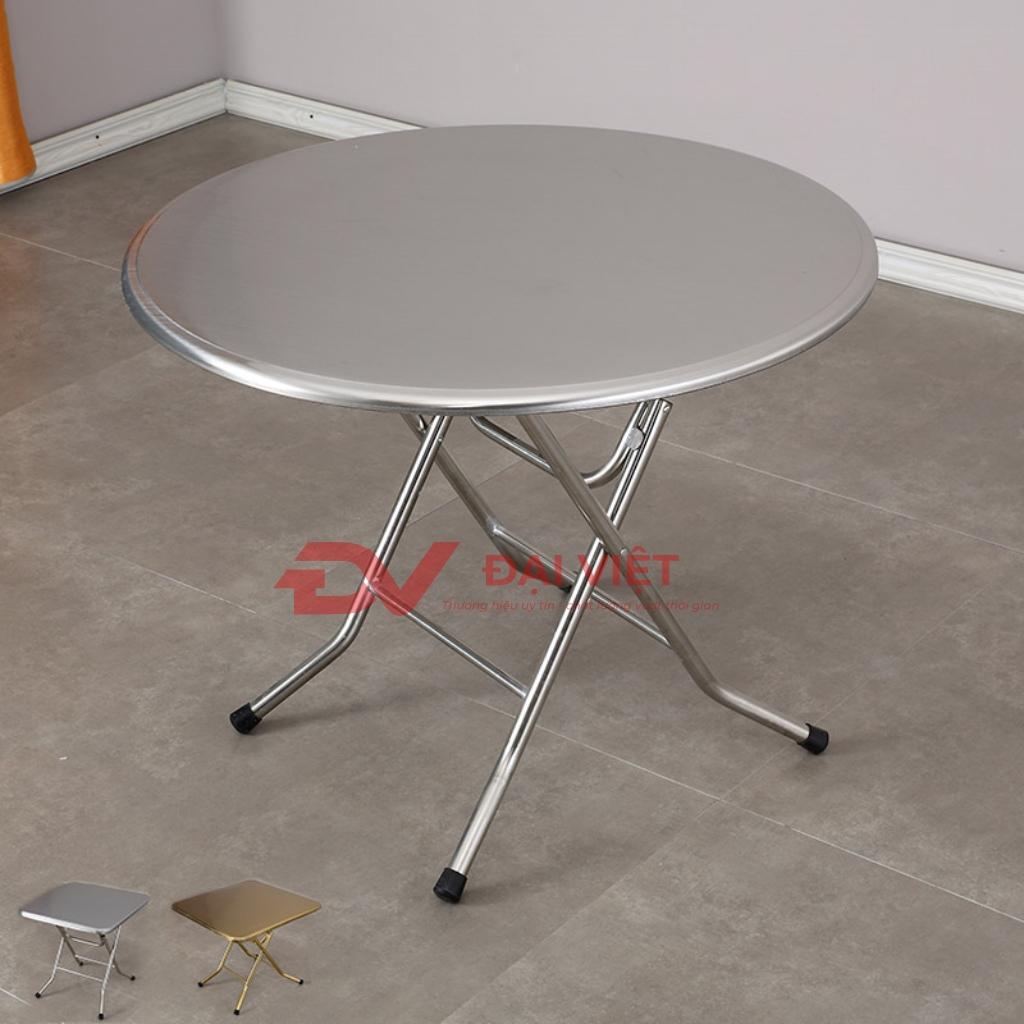 Chân tăng chỉnh chiều cao bàn tròn inox xếp 3 mặt