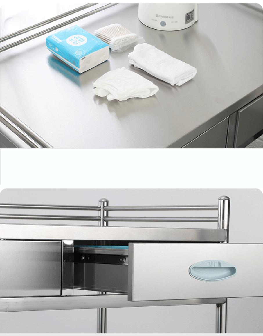 Dễ di chuyển với xe đẩy y tế 2 tầng 500x400x860mm