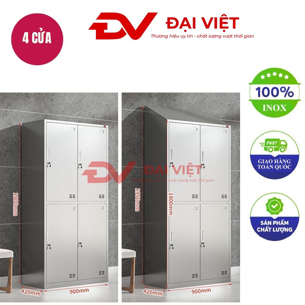 Tủ quần áo inox 4 cửa mái xéo 1800x420x900mm