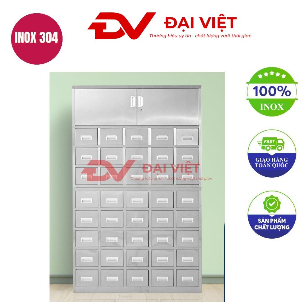 Tủ thuốc đông y inox 40 ngăn 2 cửa 1920x500x1200mm