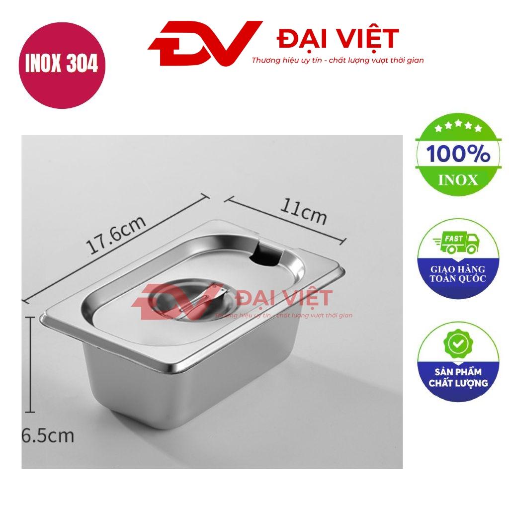 Khay inox đựng topping 17.6x11x6.5cm sản phẩm inox sáng bóng, góc bo tròn an toàn, dùng trong quán trà sữa