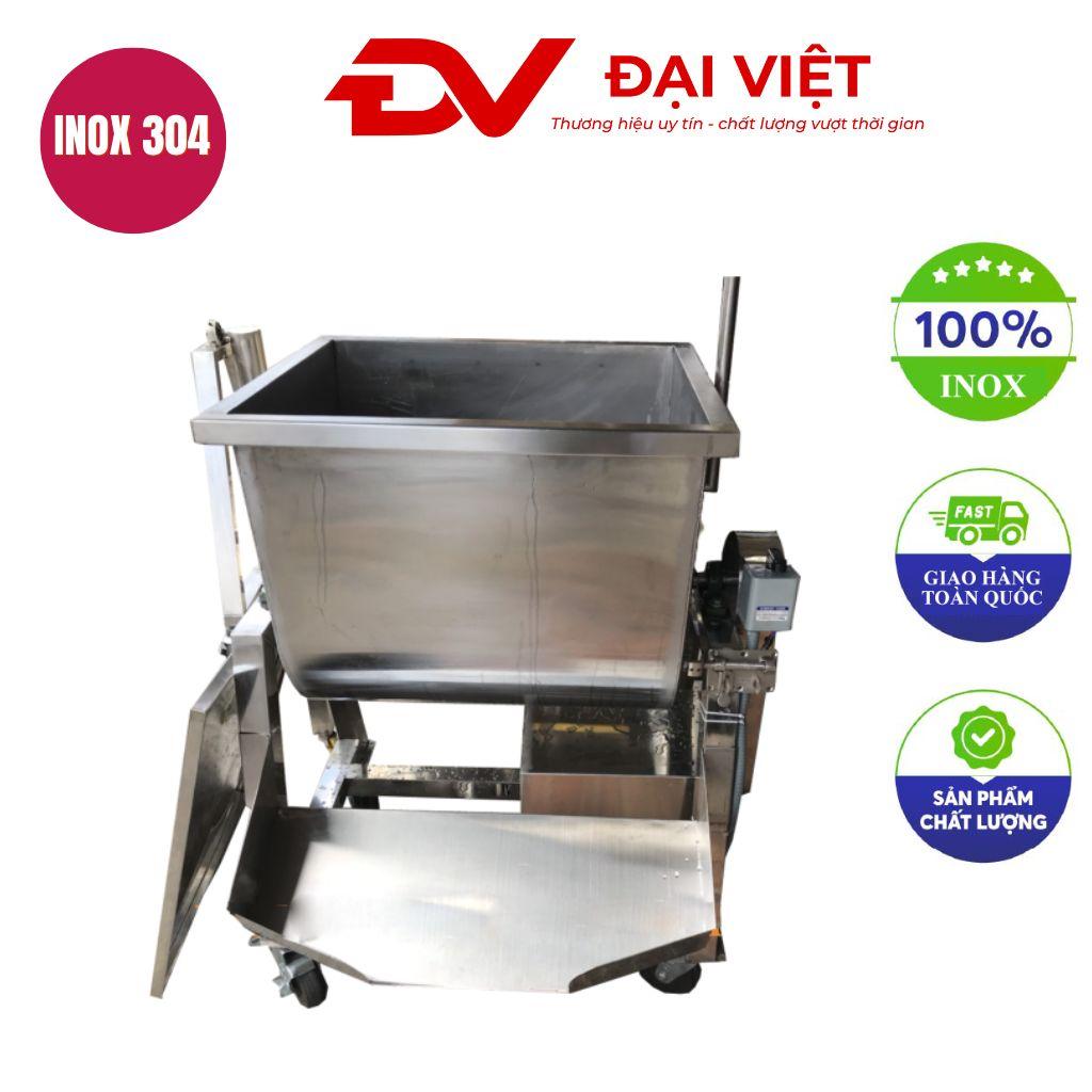 Máy trộn gia nhiệt nằm ngang inox 304 đang hoạt động trong nhà máy thực phẩm hiện đại