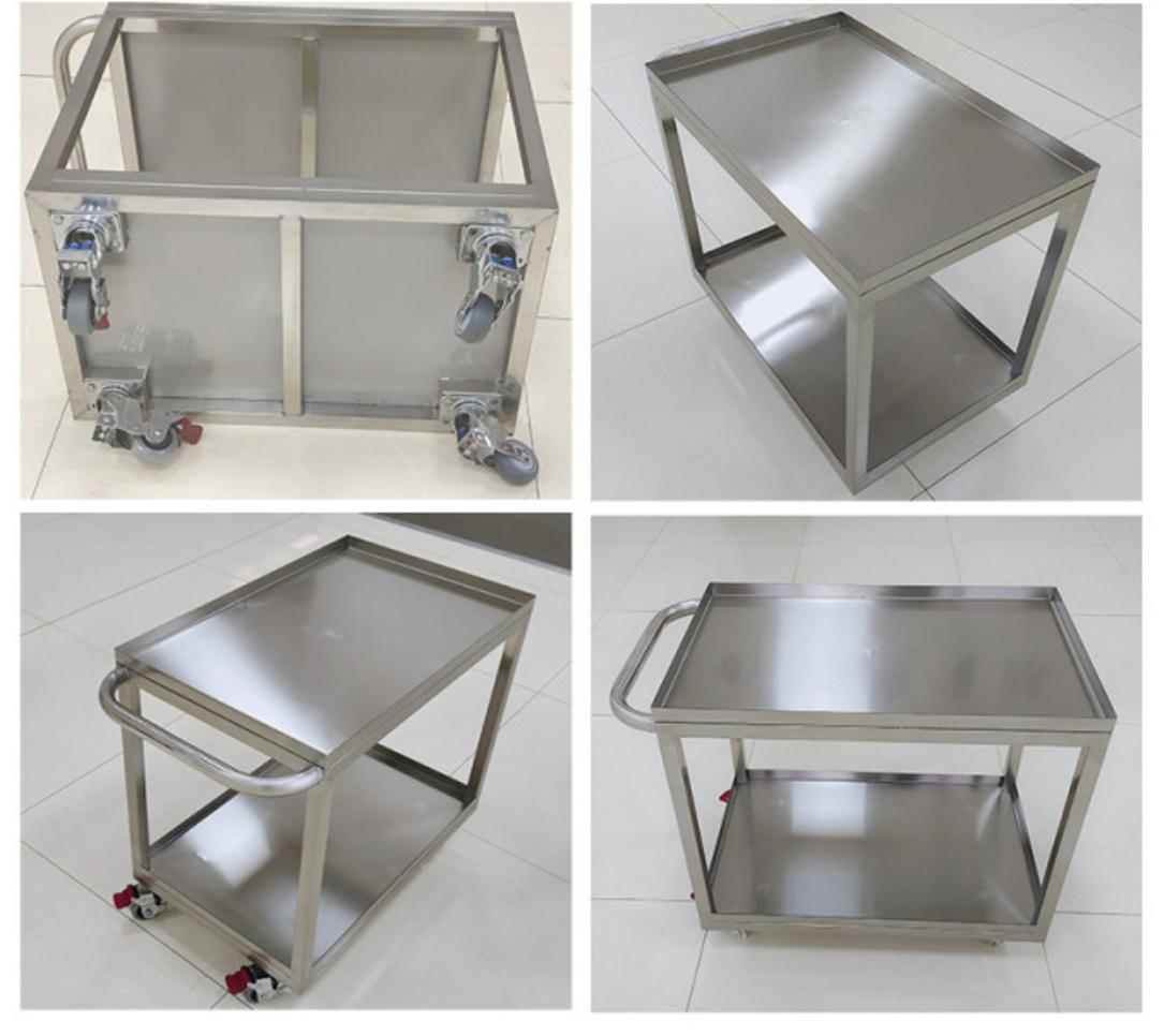 Minh họa các ưu điểm nổi bật của xe đẩy inox 2 tầng