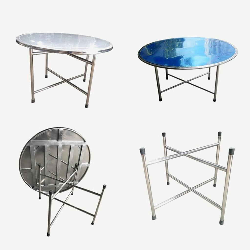 Dễ tháo lắp tiện lợi bàn tròn inox chân rời