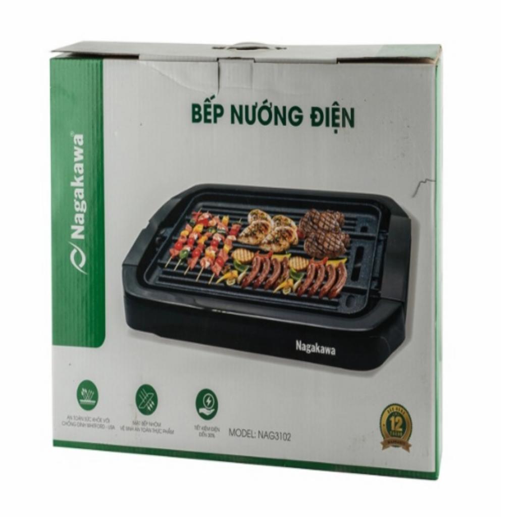 Minh họa điểm khác biệt của bếp nướng điện Nagakawa NAG3102 với công nghệ gia nhiệt đều và phích cắm khóa an toàn