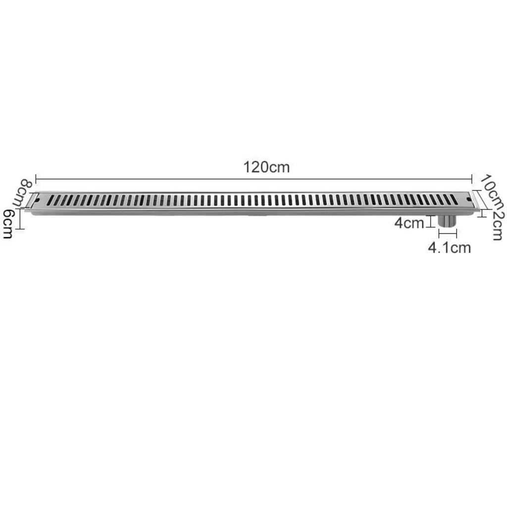 Nước thoát nhanh qua khe tấm thoát sàn inox 120x10x6cm