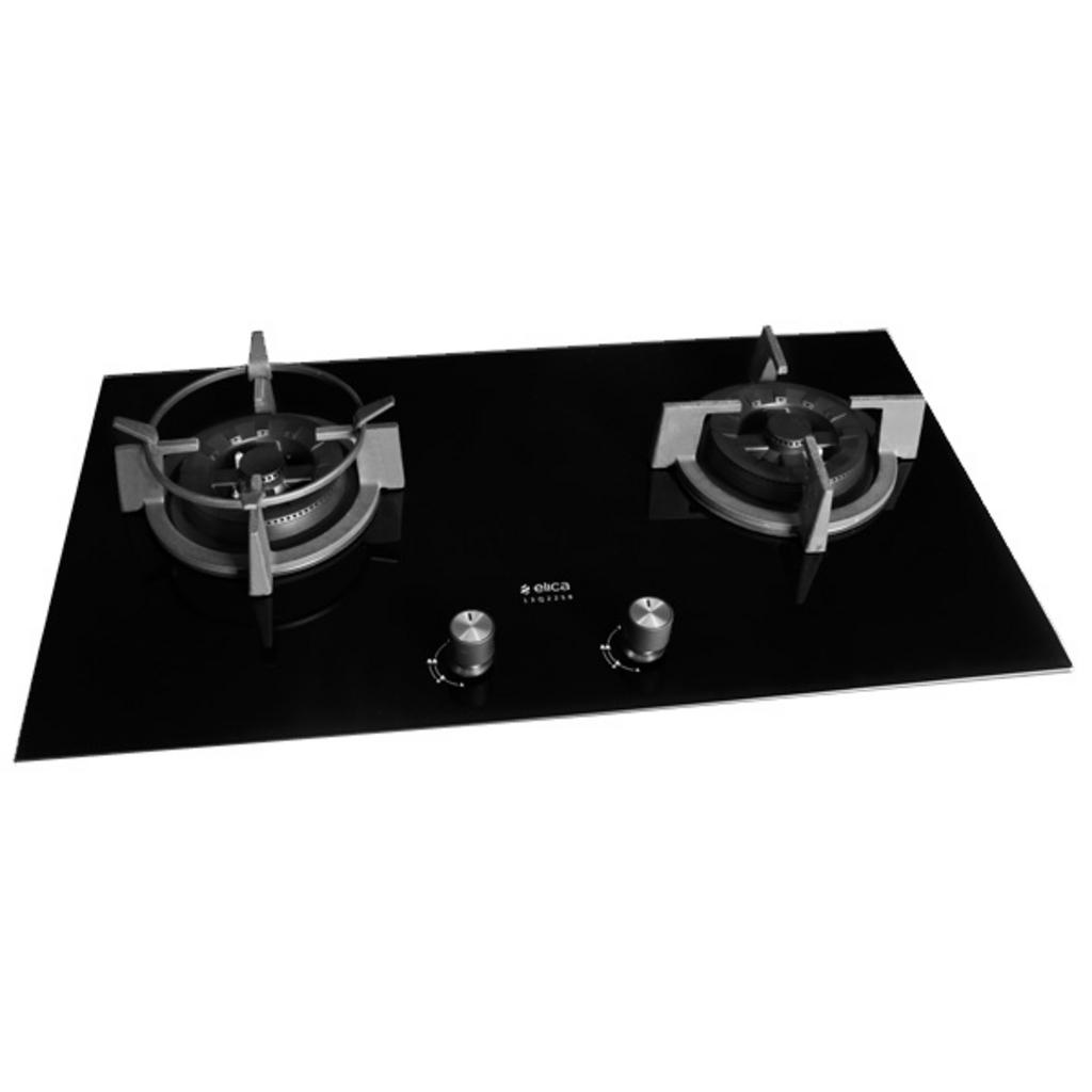 Bếp gas Faber FB - 2SE với mặt kính Vitroceramic sáng bóng hai bếp gas và một bếp điện kép đặt trong không gian bếp hiện đại