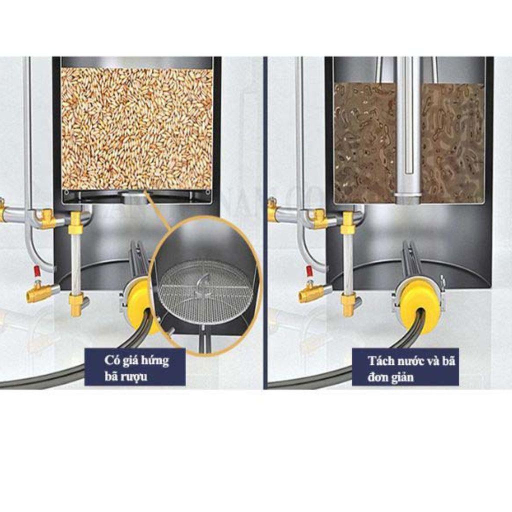 Sơ đồ kích thước nồi nấu rượu 60kg bằng thông số kỹ thuật inox 304