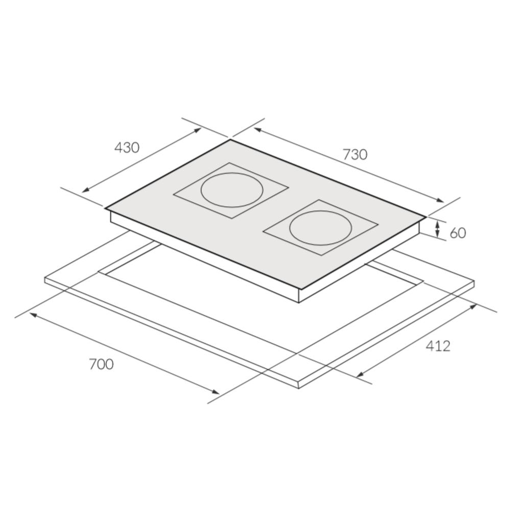 Thông số kỹ thuật Bếp từ đôi Eurosun EU-T726Pro lắp âm