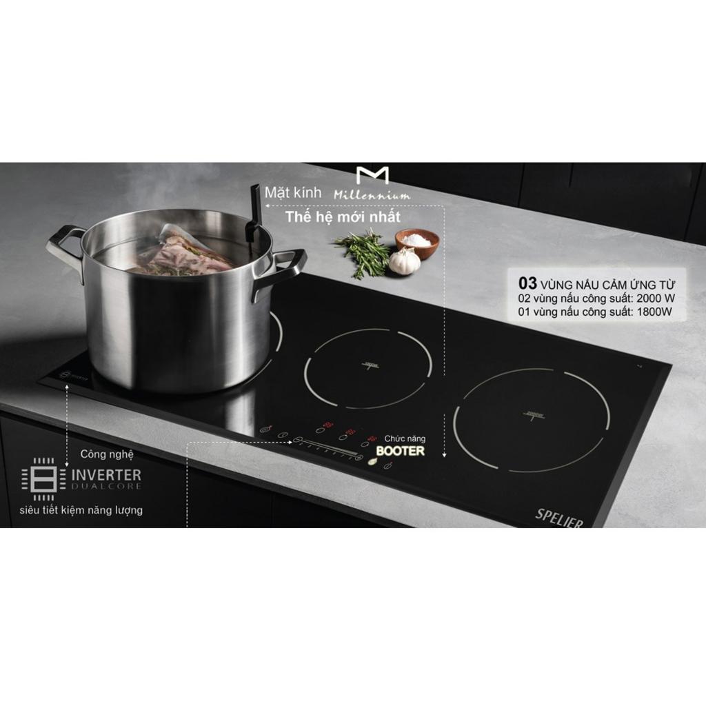 Thông số kỹ thuật Bếp từ Spelier 3 vùng nấu SPM – 938I lắp âm