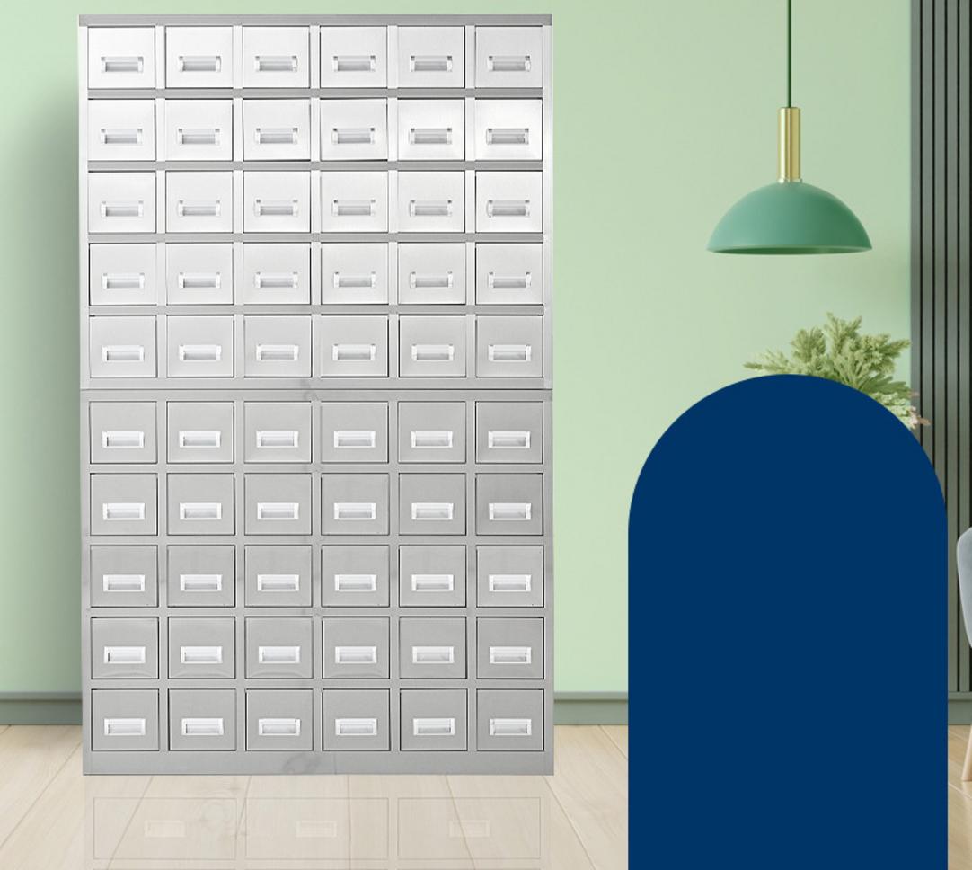 Thông số kỹ thuật tủ thuốc đông y inox 60 ngăn 2 cửa 1930x500x1200mm