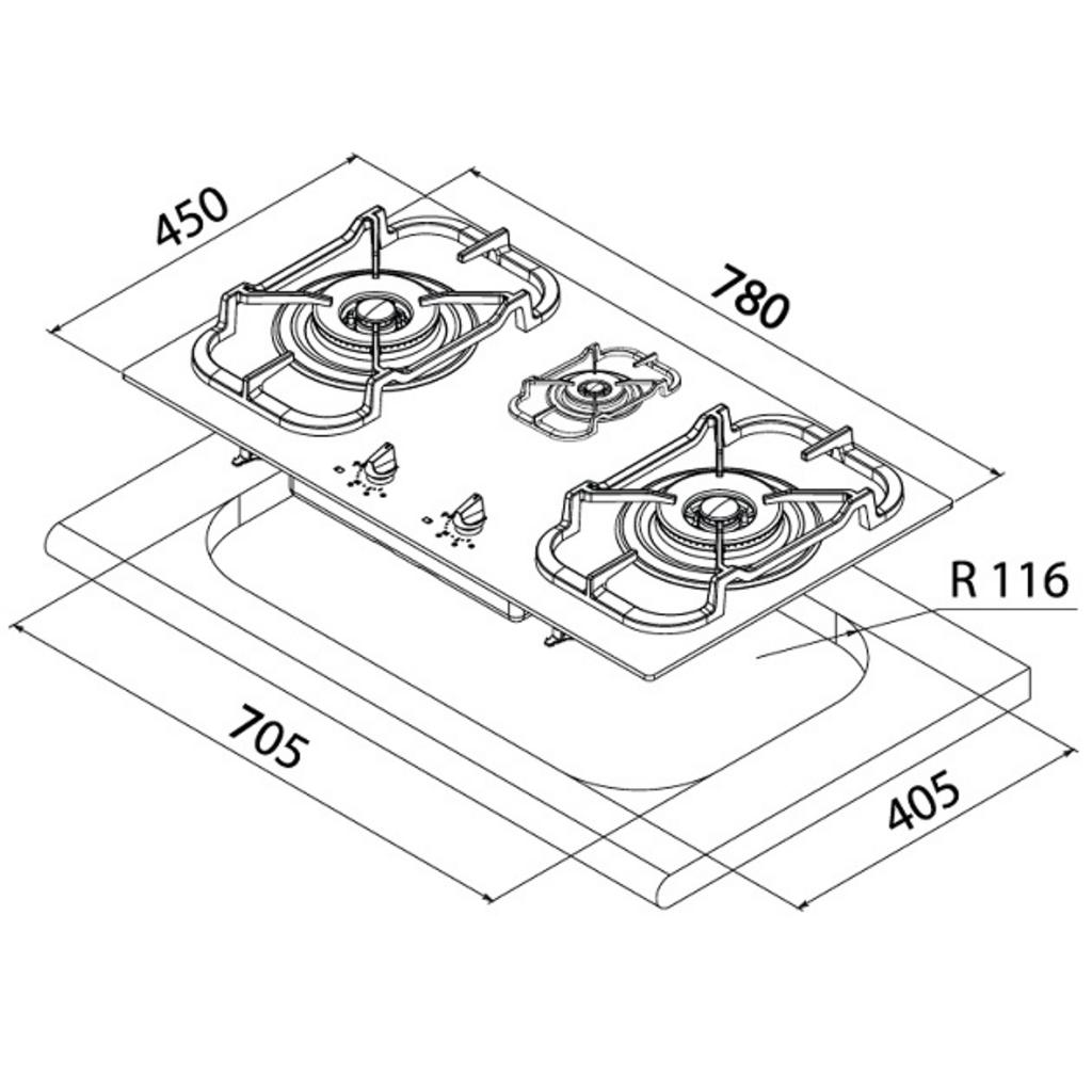 Thông số kỹ thuật Bếp gas Dudoff Gaia 03Z1