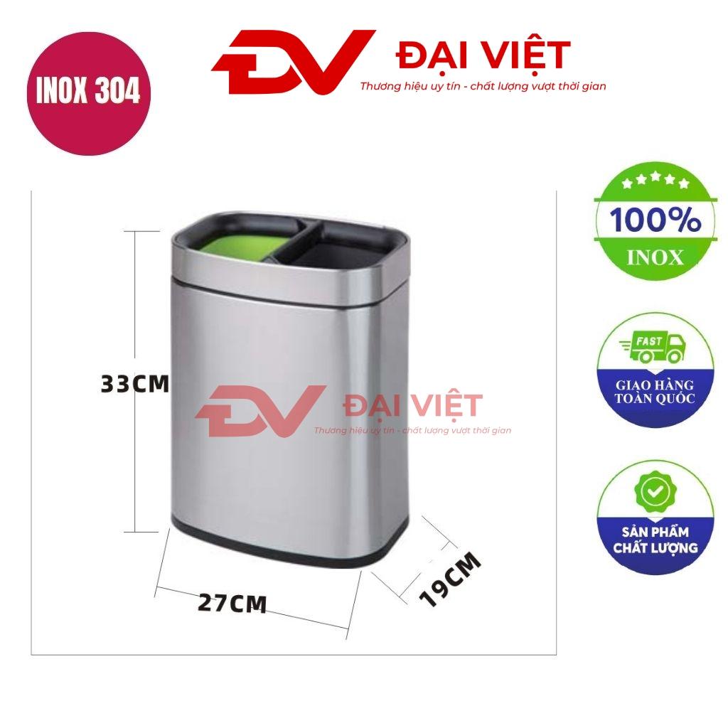 Thùng Rác 2 Ngăn Inox