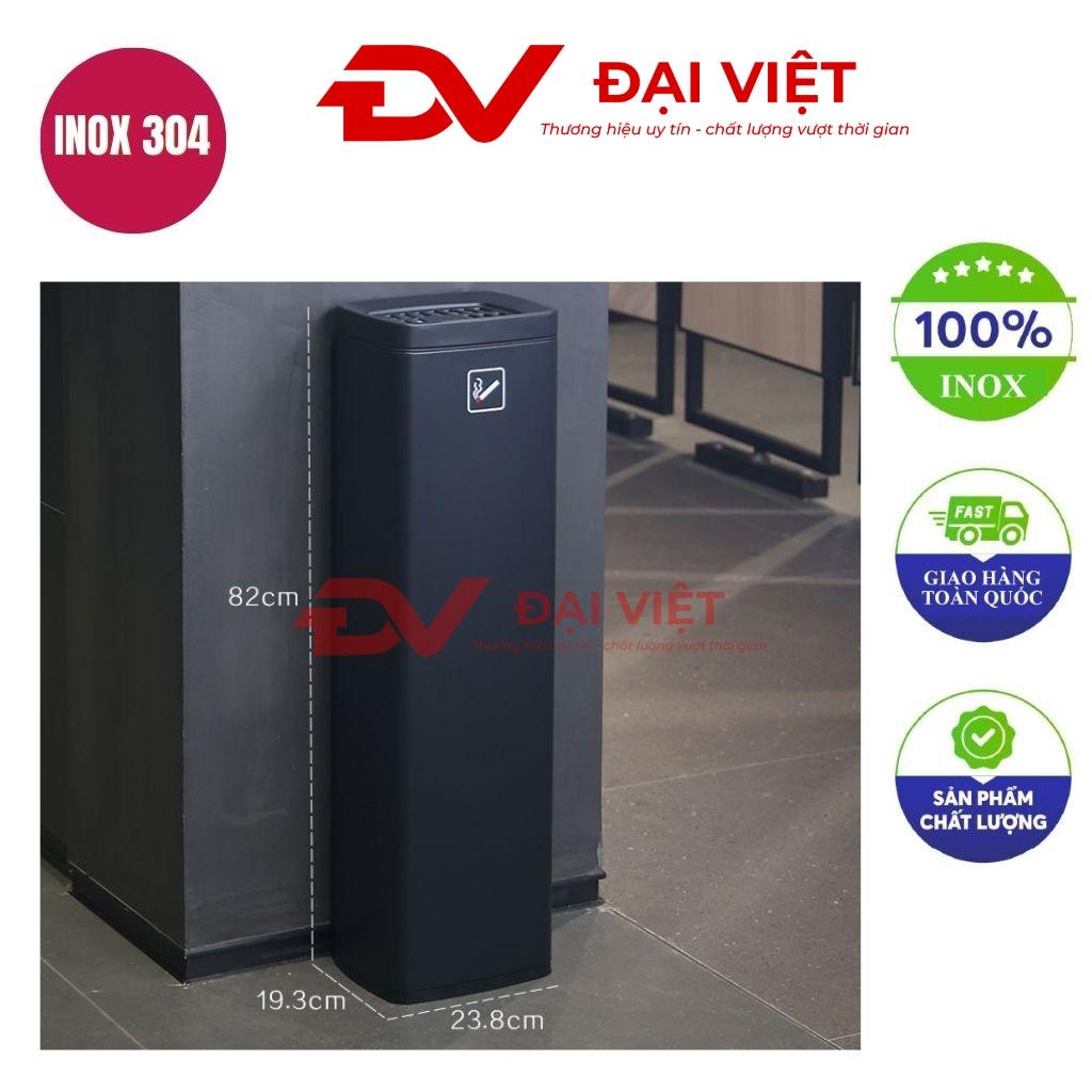 Thùng rác inox khách sạn thiết kế hiện đại kiểu dáng tròn và dập lỗ bề mặt sáng bóng đặt trong sảnh khách sạn sang trọng