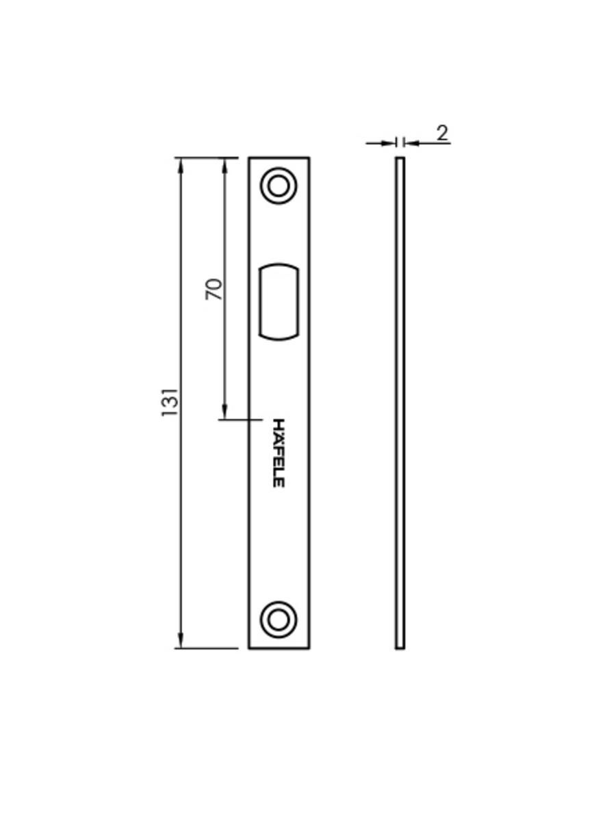 Thông số kỹ thuật của Bas Tường Cho Khóa Cửa Trượt Kính Hafele 981.59.070