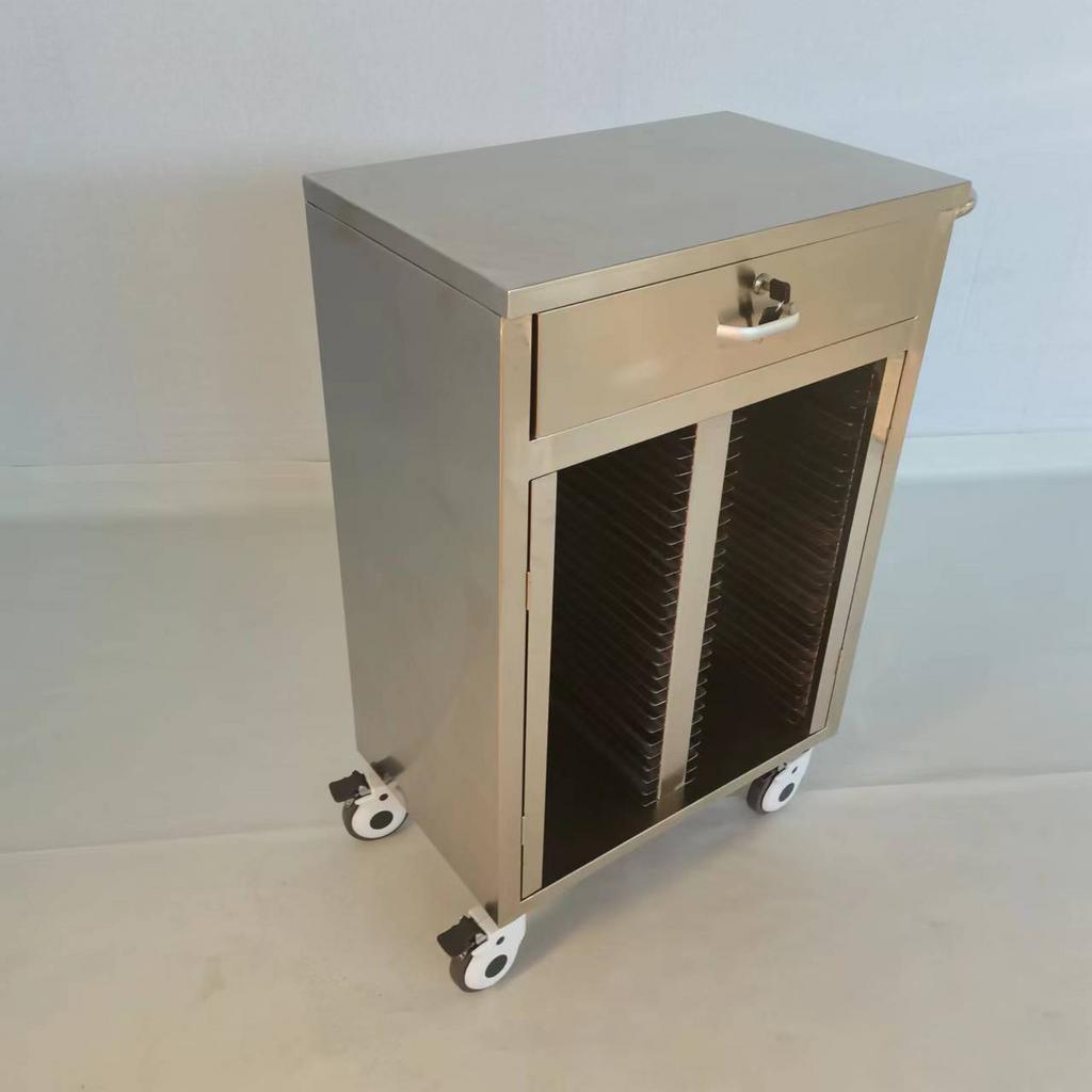 Tủ đựng hồ sơ y tế inox bản chất liệu bánh xe khóa an toàn chứng nhận iso