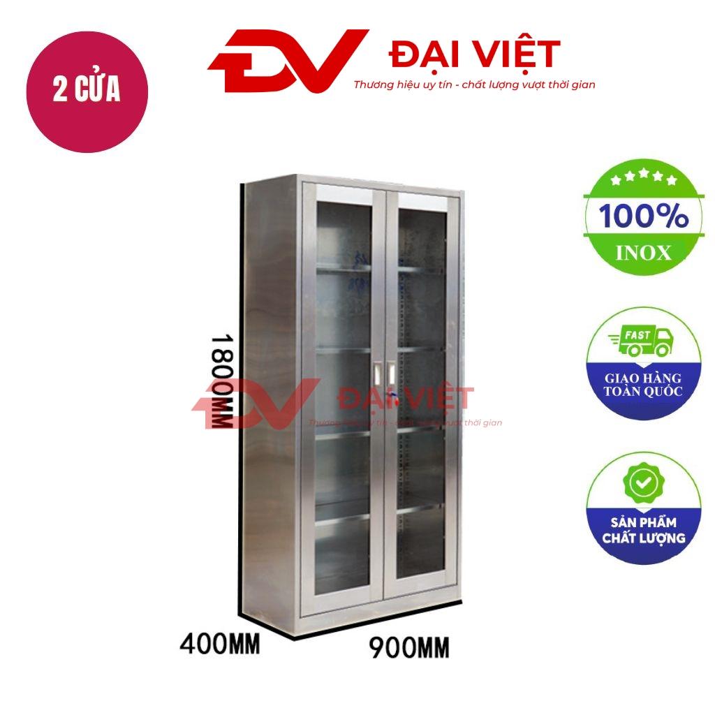 Tủ hồ sơ inox 2 cửa kính 900x400x1800mm hiện đại trong phòng văn phòng ánh sáng tự nhiên tủa sáng bóng inox