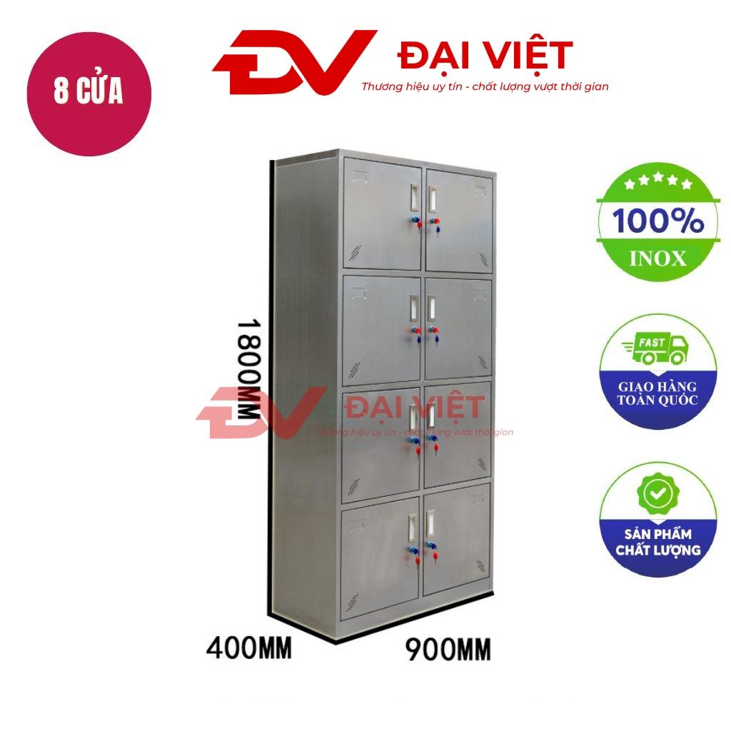 Tủ hồ sơ inox 8 cửa 900x400x1800mm trong văn phòng hiện đại ánh sáng tự nhiên nền sáng