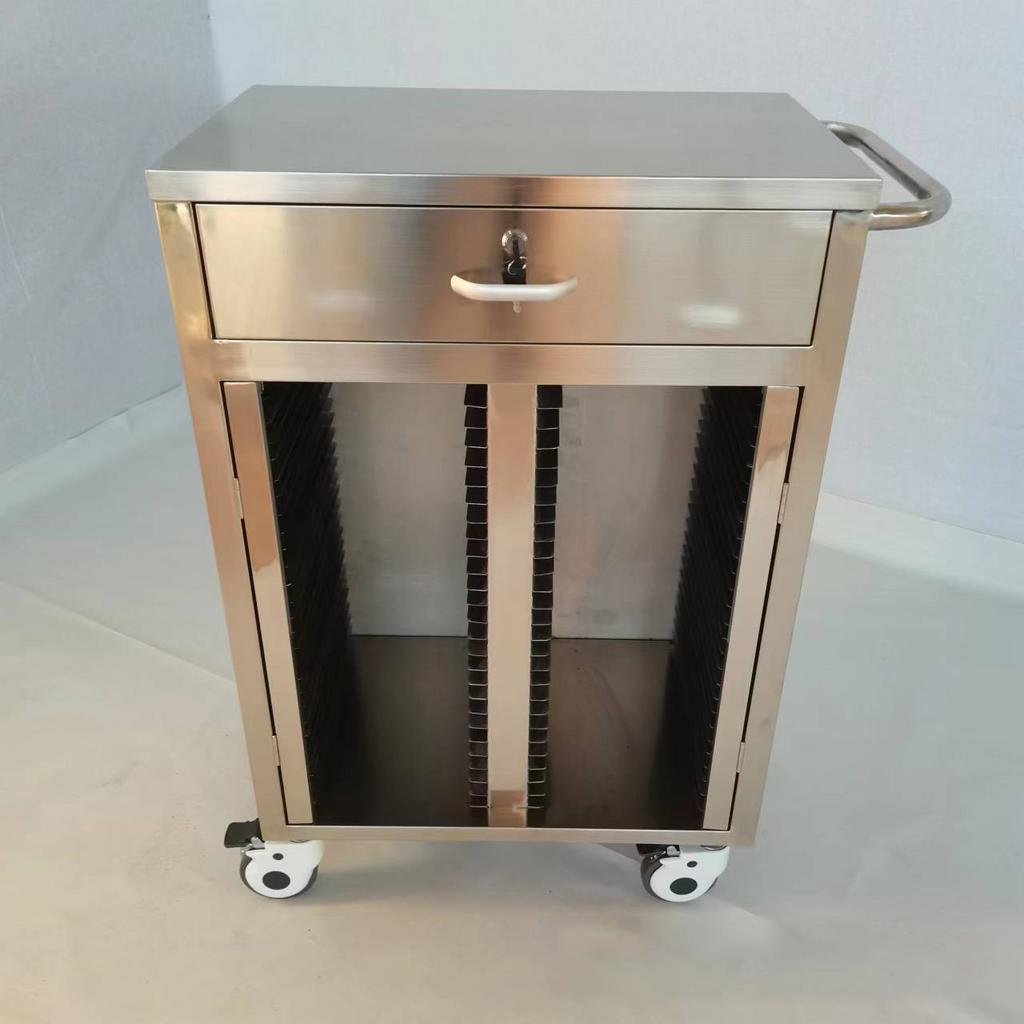 Tủ inox đựng hồ sơ y tế chi tiết cấu tạo bánh xe khóa khay chứa