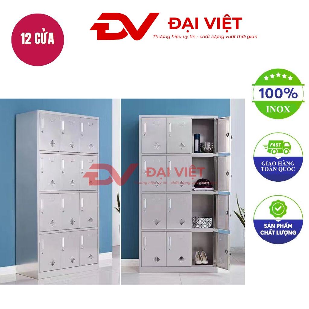 Tủ quần áo inox 12 cửa 1800x400x900mm trong nhà máy công nghiệp