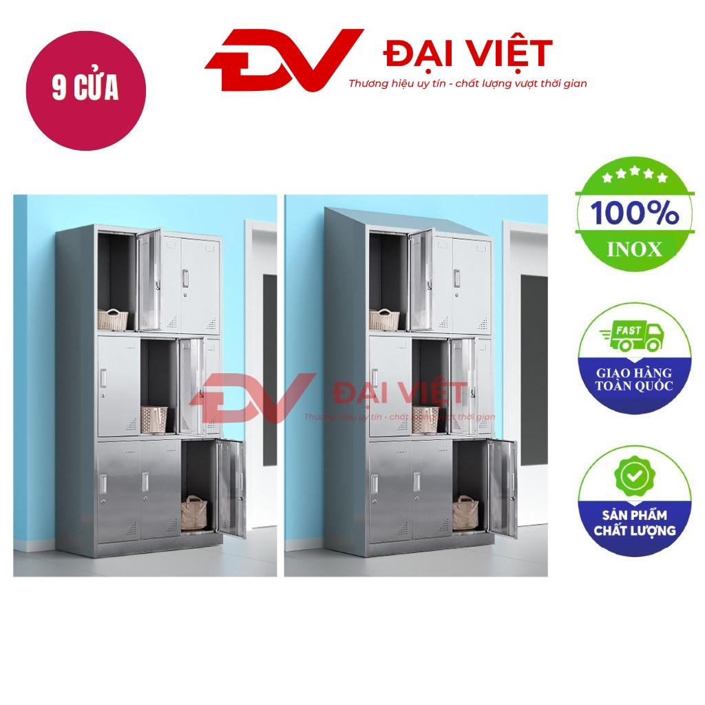 Tủ quần áo inox 9 cửa mái xéo 1800x400x900mm