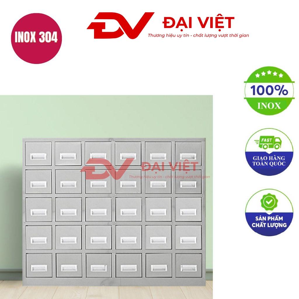 Tủ thuốc đông y inox 30 ngăn 980x500x1200mm trong phòng khám y tế hiện đại