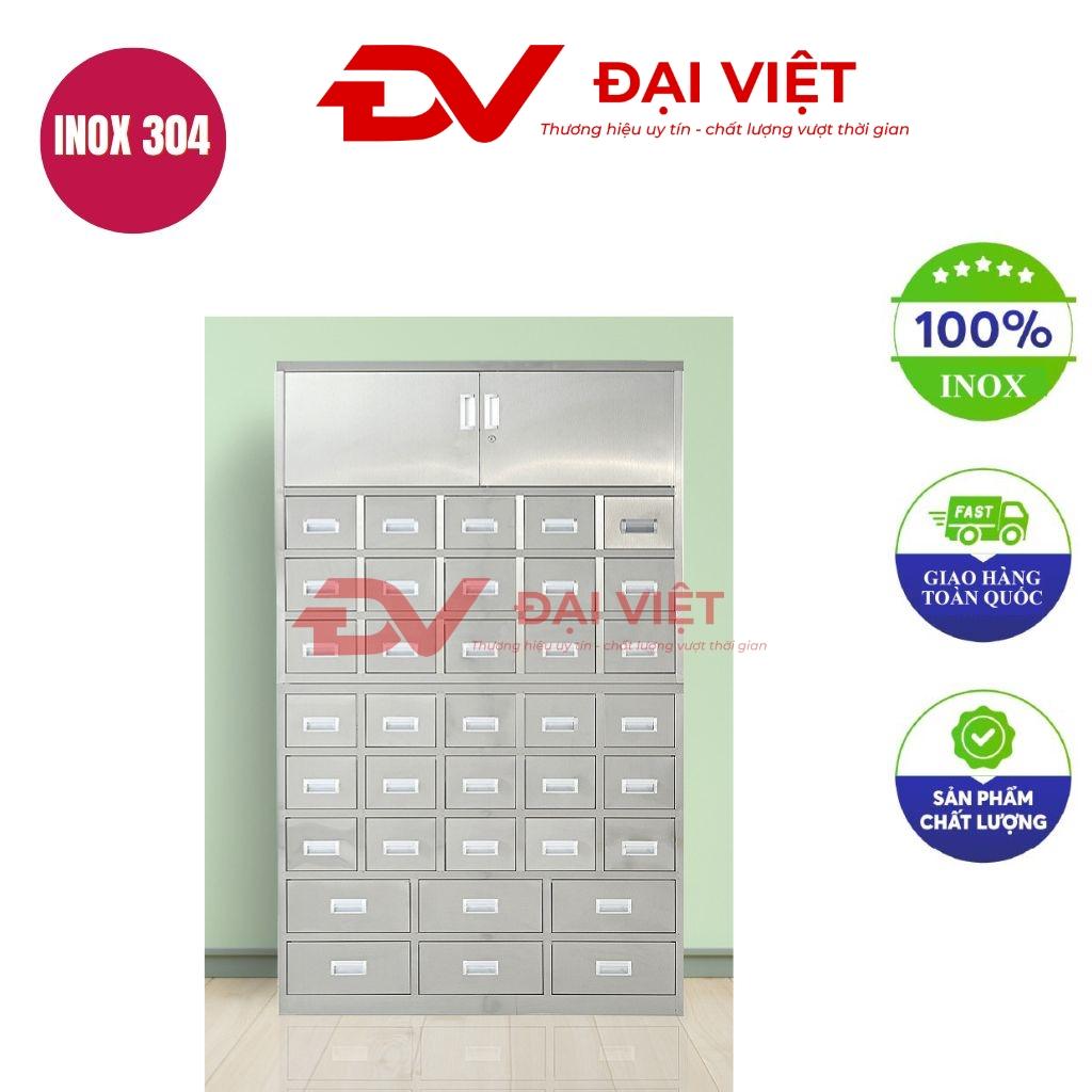 Tủ thuốc đông y inox 36 ngăn 2 cửa 1930x500x1200mm