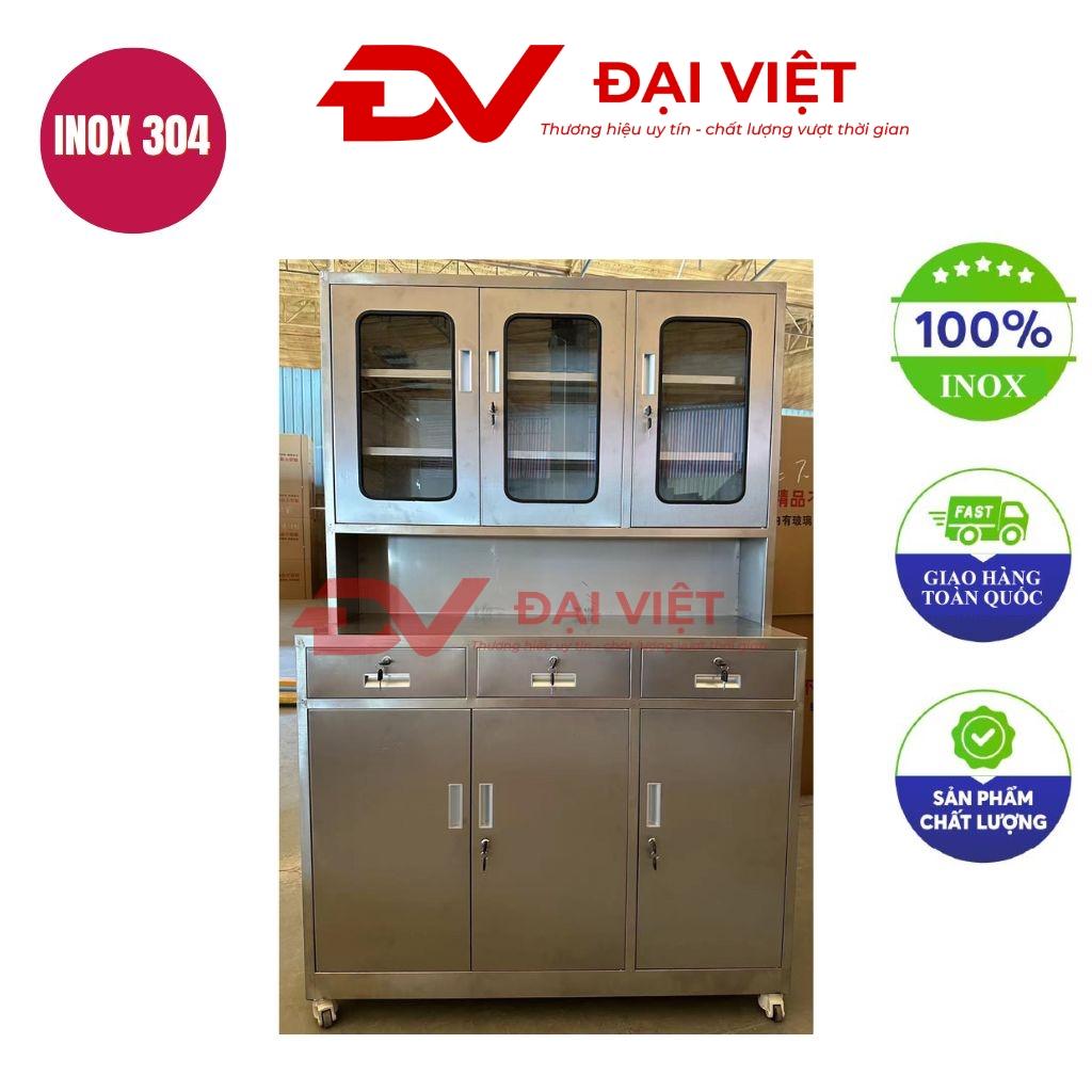 Tủ thuốc inox 3 cửa kính 3 cửa inox tại bệnh viện thiết kế hiện đại inox sáng bóng