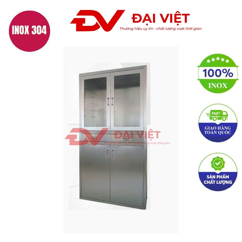 Tủ thuốc inox 304 900x350x1700 trong phòng khám hiện đại