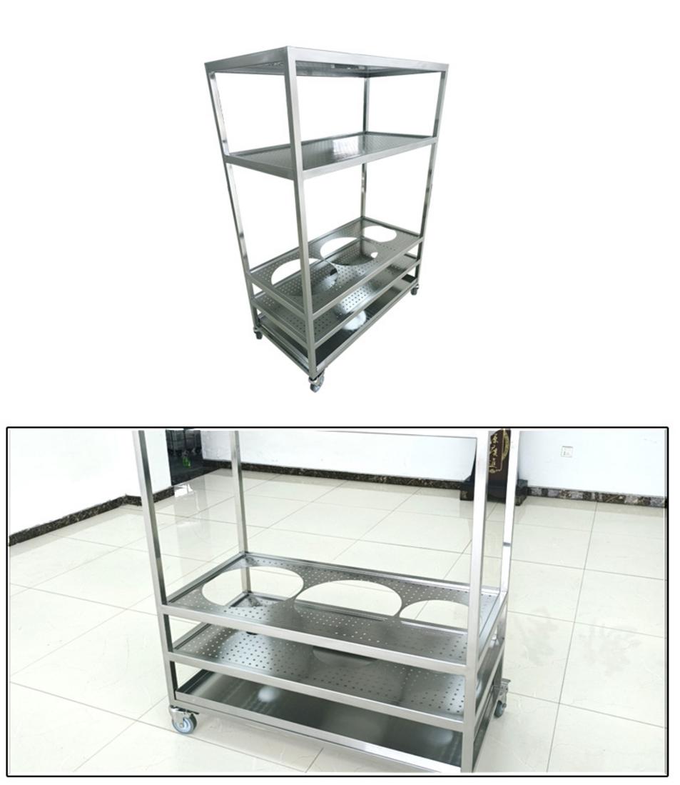 Ưu điểm xe đẩy inox 5 tầng 3100x610x2000mm chất liệu inox sáng bóng